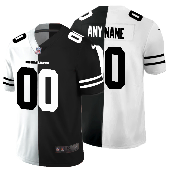Wholesale Chicago Bears Custom Men Black V White Peace Split Nike Vapor Untouchable Limited NFL Jersey->customized nfl jersey->Custom Jersey